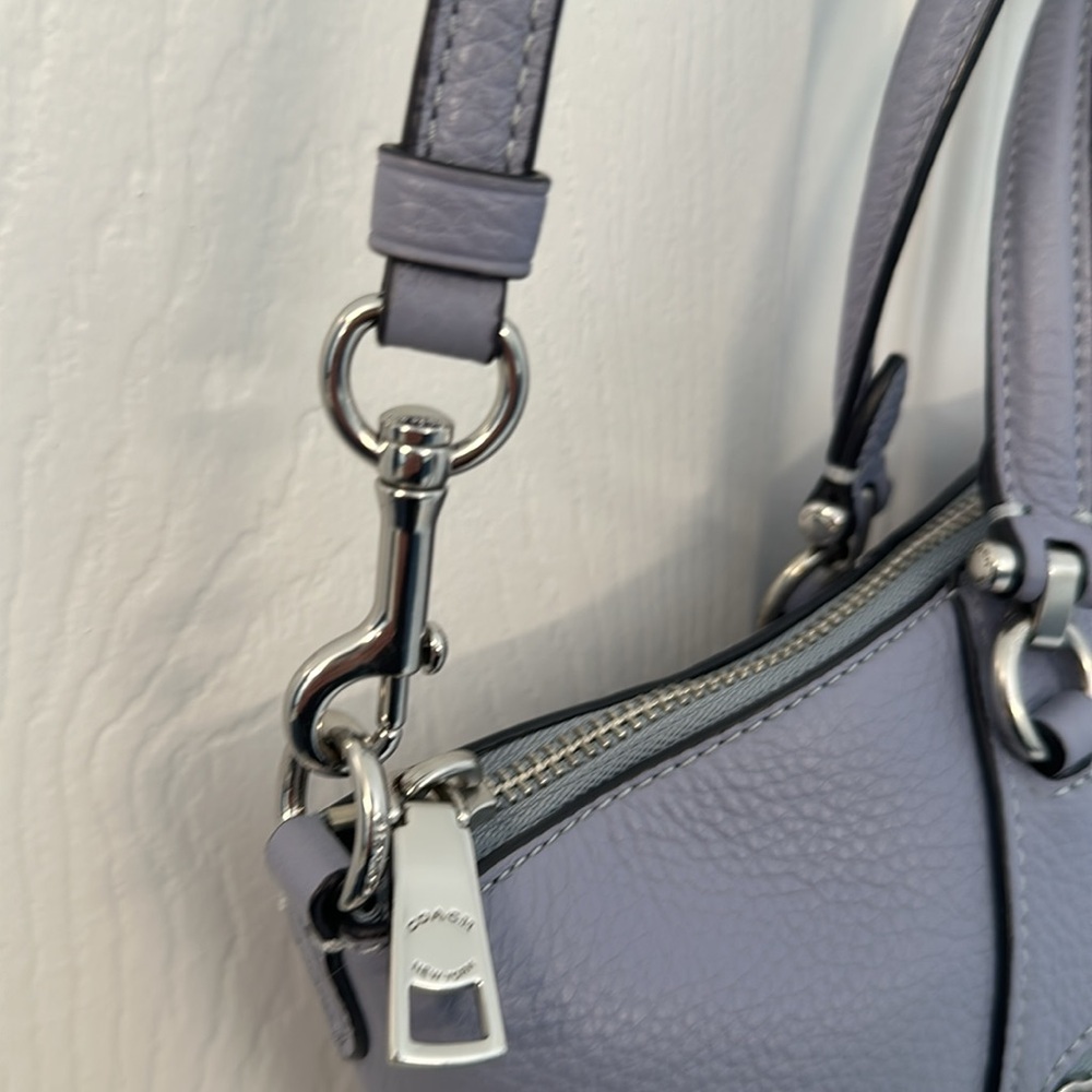 Coach 100% Leather Handbag Denim Blue Color Worn Twice Excellent Condition - Picture 5 of 14